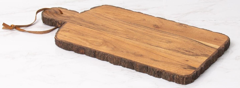 Acacia Wood Serving Board With Bark Edges