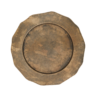 Scalloped Bronze Hammered Metal Charger