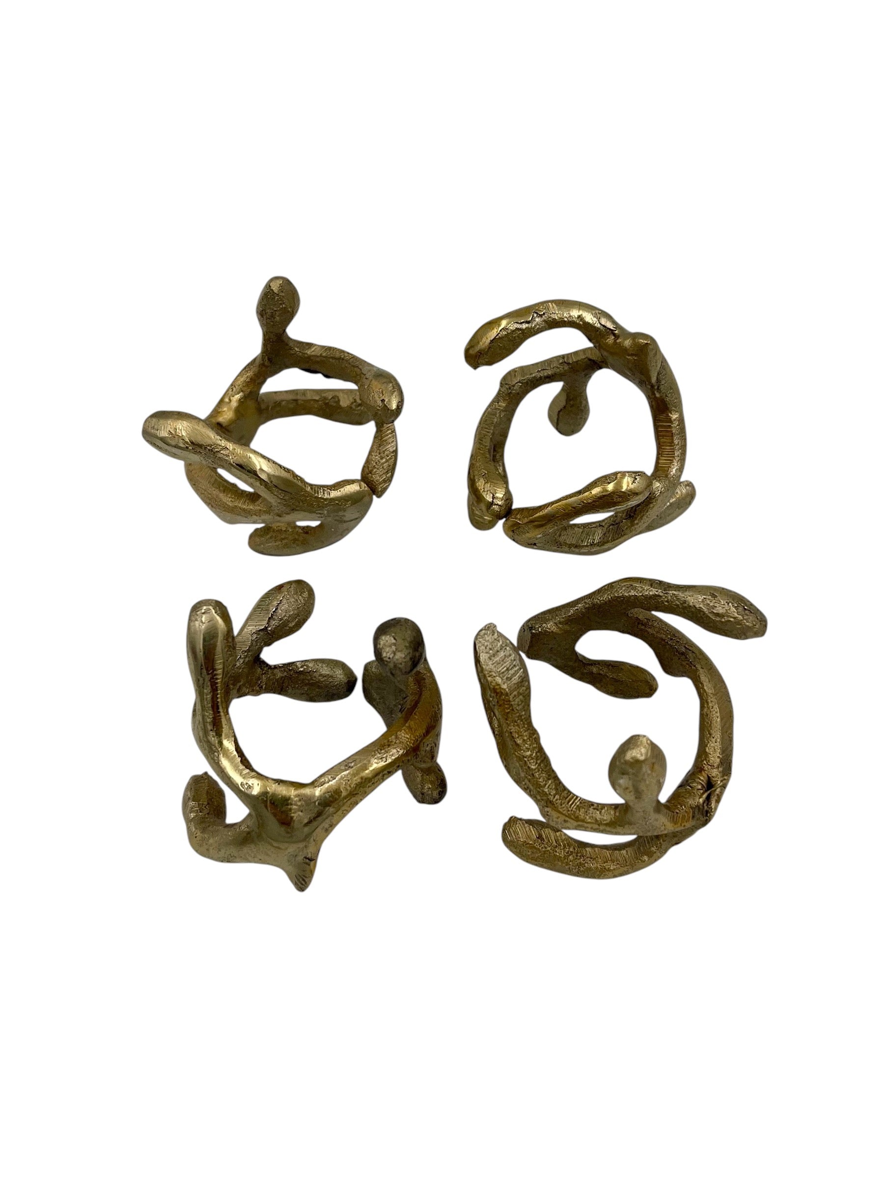 Gold Woodland Napkin Rings - Set of 4