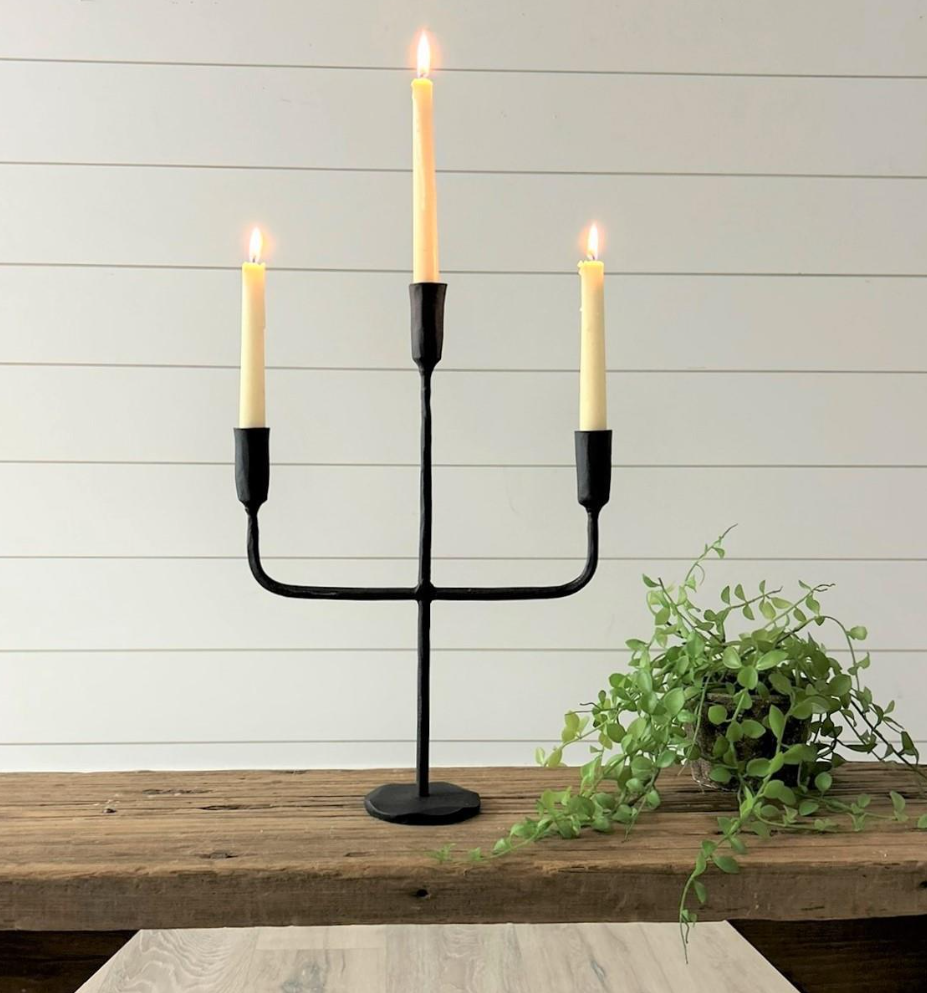 Hand Forged Metal Candle Holders - Candelabra