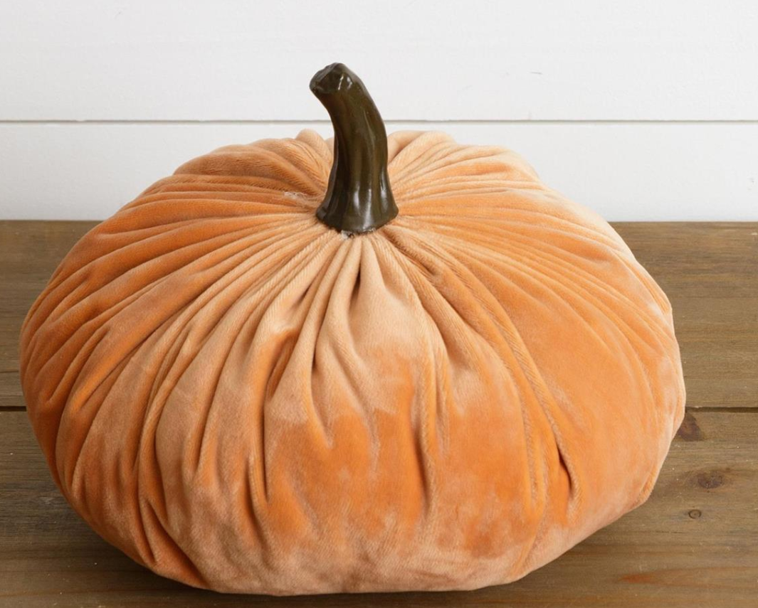 Orange Velvet Pumpkin - Large