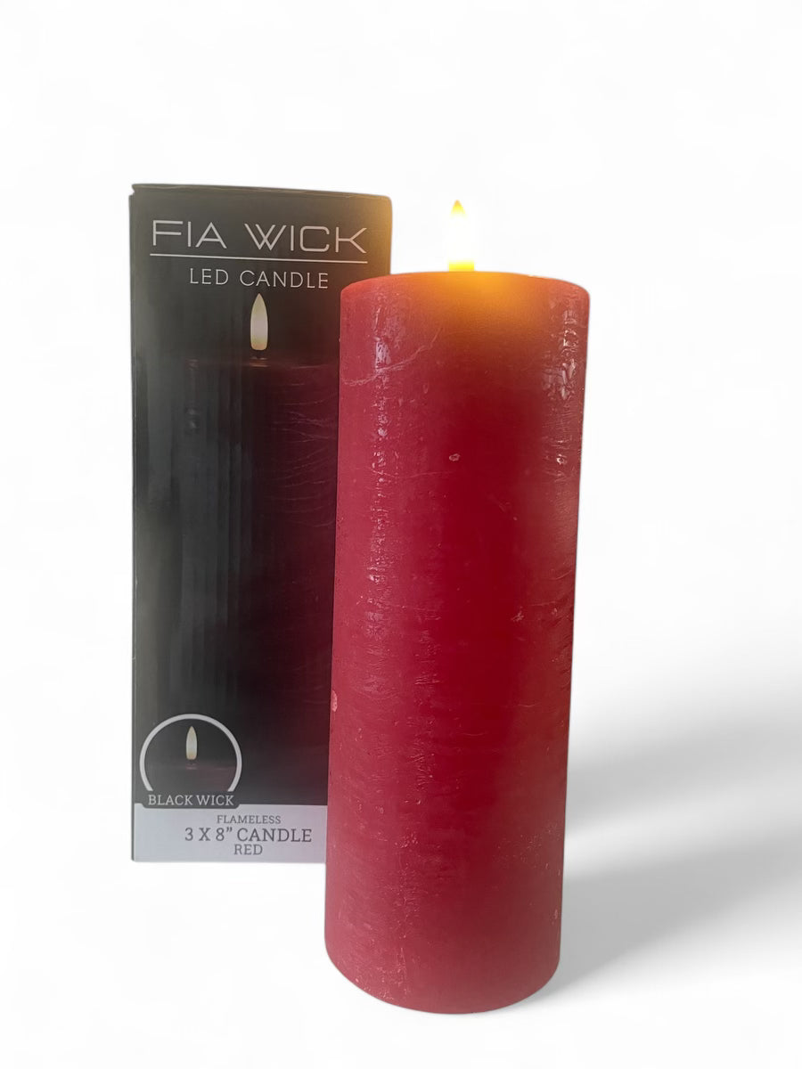 FIA Wick LED Wax Candles - Red