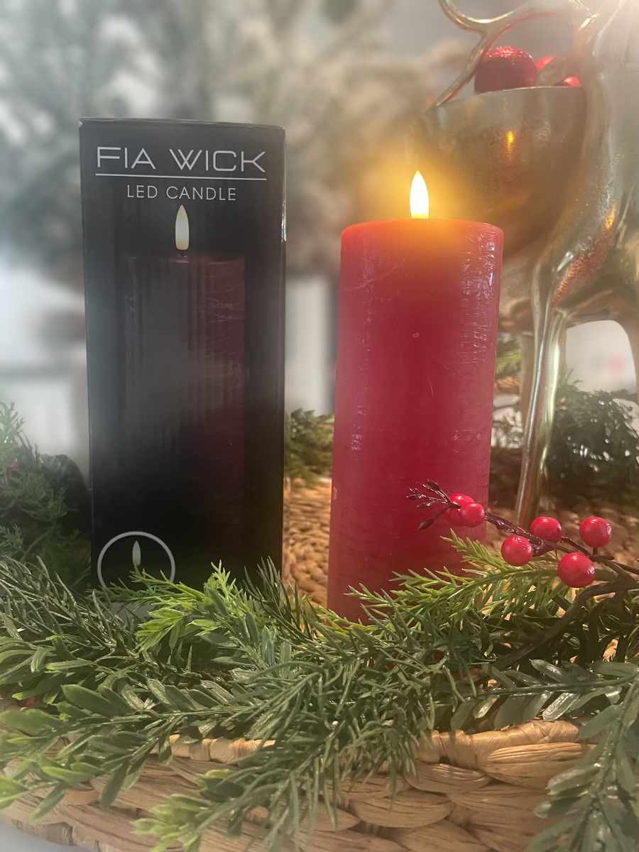 FIA Wick LED Wax Candles - Red